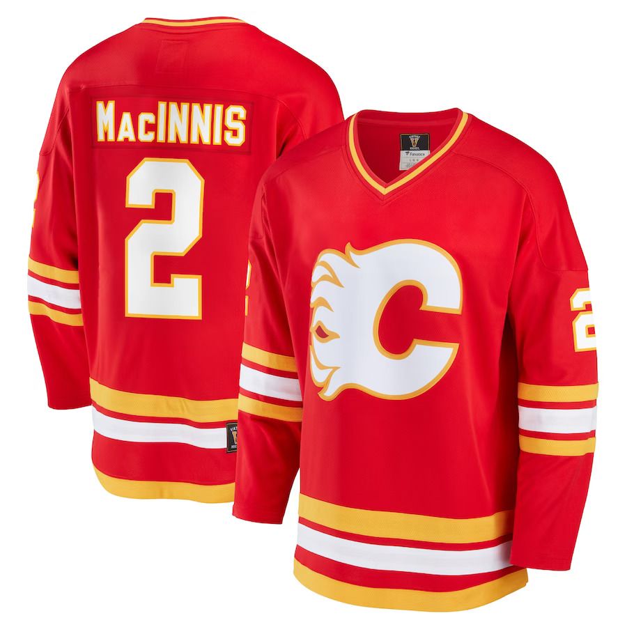 Men Calgary Flames 2 Al Macinnis Fanatics Branded Red Breakaway Retired Player NHL Jersey